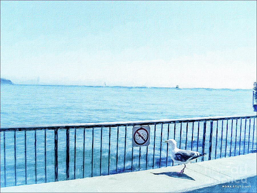Bycicles Forbidden For Confused Sea Gull Mixed Media by Mona Stut