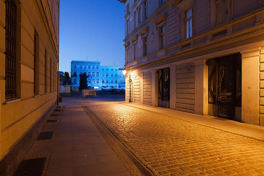Bydgoszcz Old Town by Night in Poland Photograph by Artur Bogacki