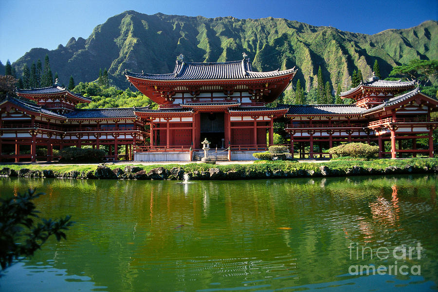 Architecture Photograph - Byodo-In Temple by Mary Van de Ven - Printscapes