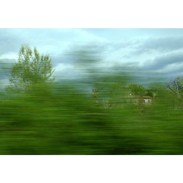 Landscape Photograph - #bytrain #landscape #motionblur by Mariana Mincu