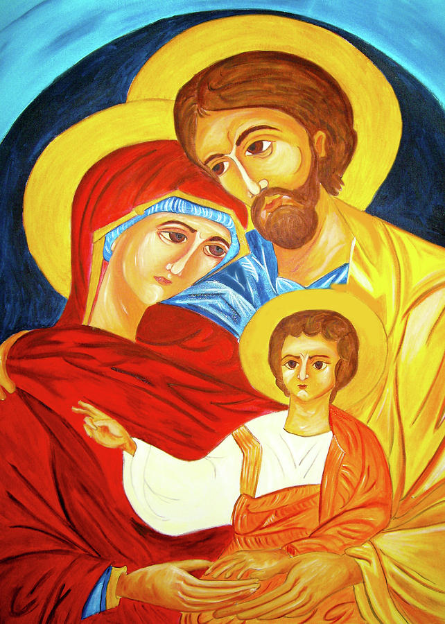 Holy Family Photograph - Byzantine Art Holy Family by Munir Alawi
