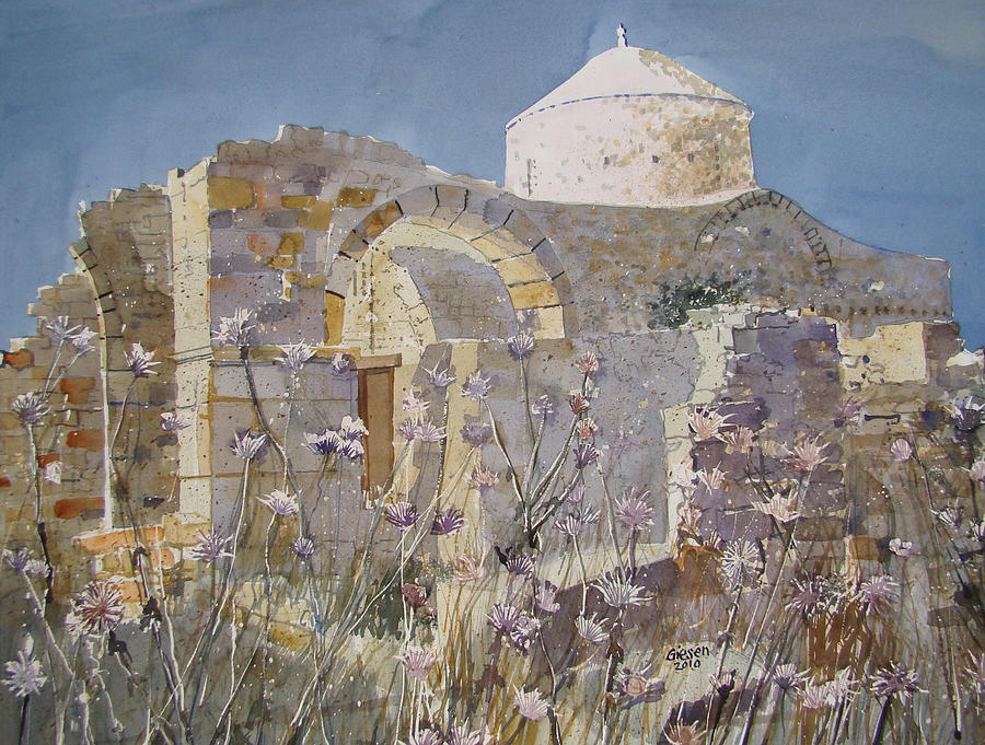 Byzantine Painting - Byzantine Monastery Cyprus by Martin Giesen