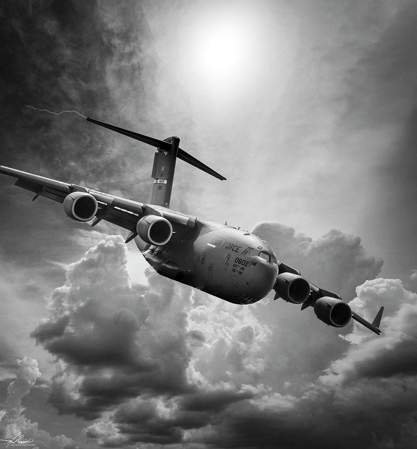 Clouds Photograph - C-17 Globemaster by Philip Rispin