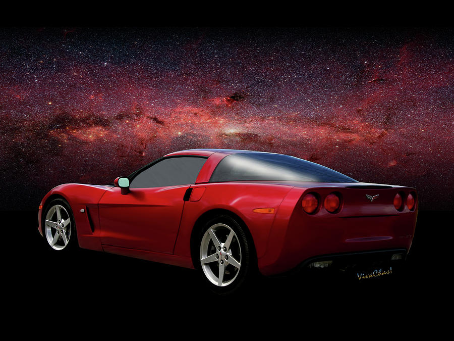 C-6 Corvette and the Cosmos Digital Art by Chas Sinklier