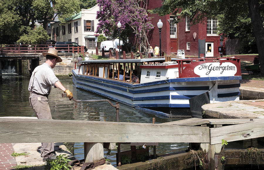 Georgetown University Photograph - C and O Canal Boat in Georgetown by William Kuta
