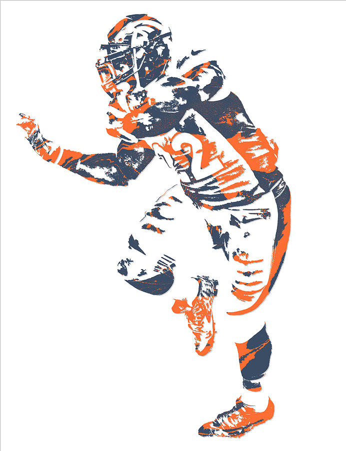 Denver Broncos Team Vintage Art T-Shirt by Joe Hamilton - Pixels