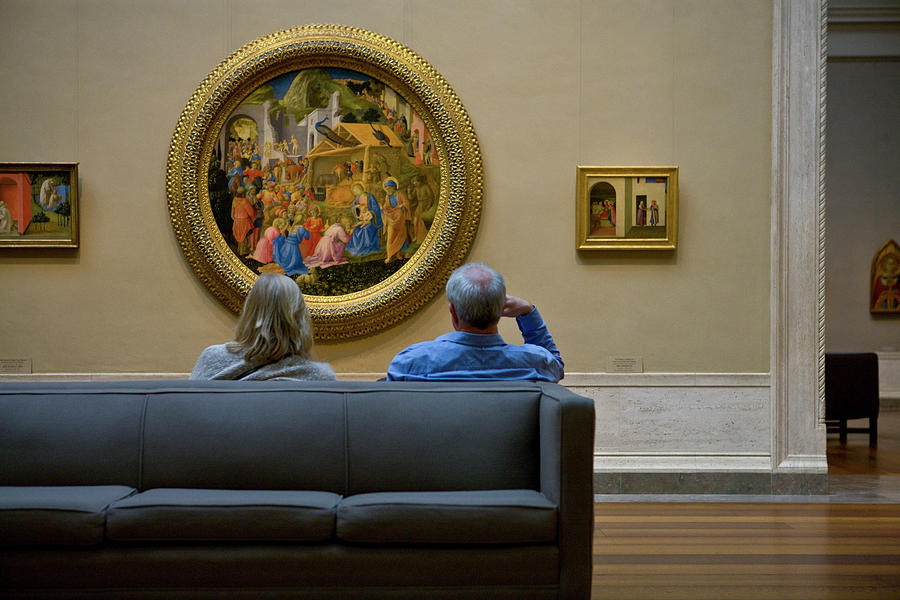 Couple Viewing Art in a Museum Photograph by Jim Vecchione - Fine Art ...