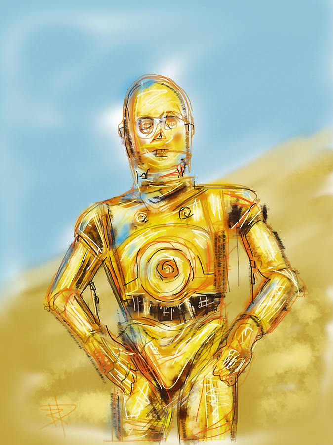 Star Wars Digital Art - C3po by Russell Pierce