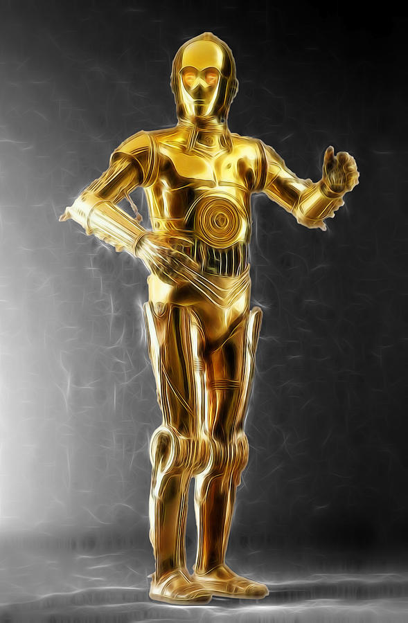 Star Wars Digital Art - C3PO Waiting for Something by Scott Campbell