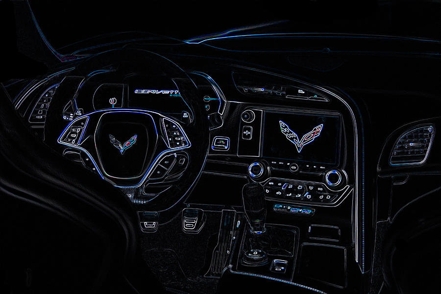 C7 Corvette Interior Digital Art by Darrell Foster
