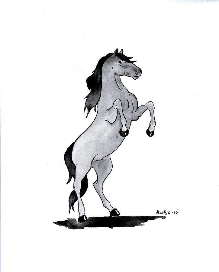Horse Painting - Caballo by Edwin Alverio