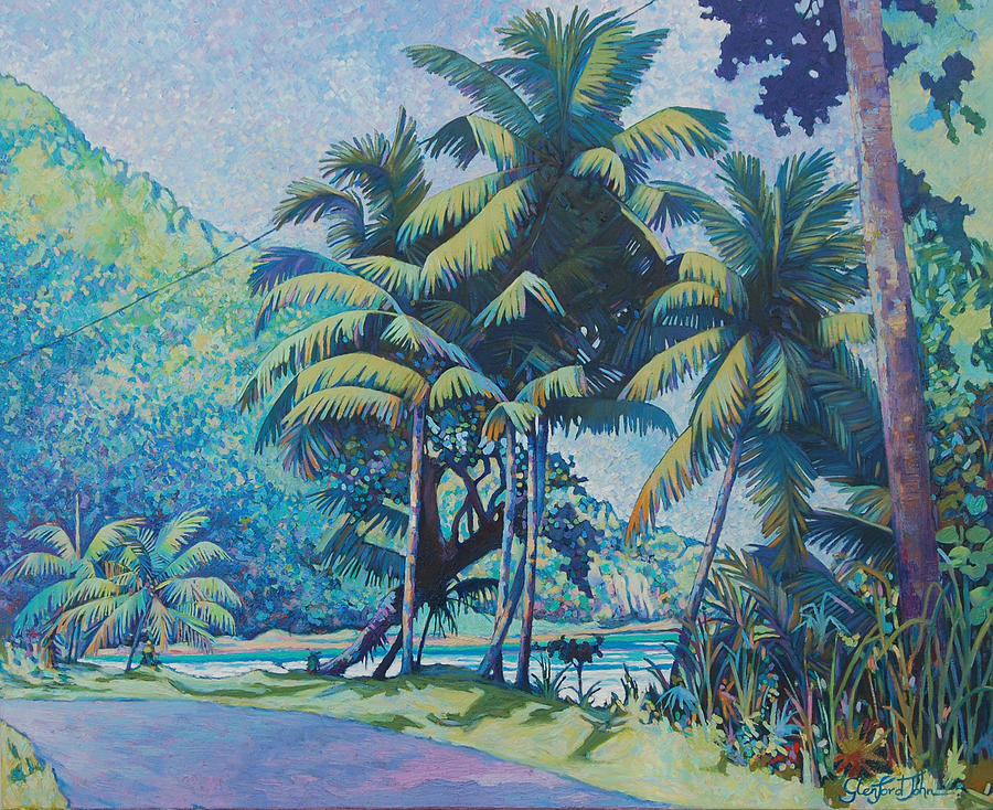 Landscape Painting - Cabana Beach by Glenford John