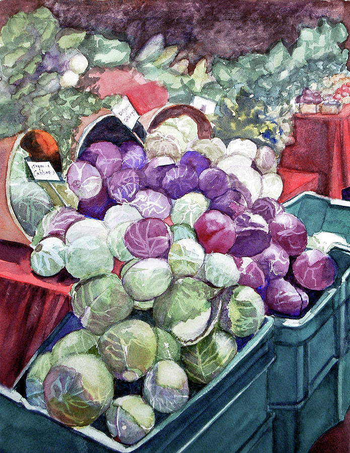 Cabbages Painting - Cabbage Patch by Lynne Atwood Cabbages Painting - Cabbage Patch by Lynne Atwood