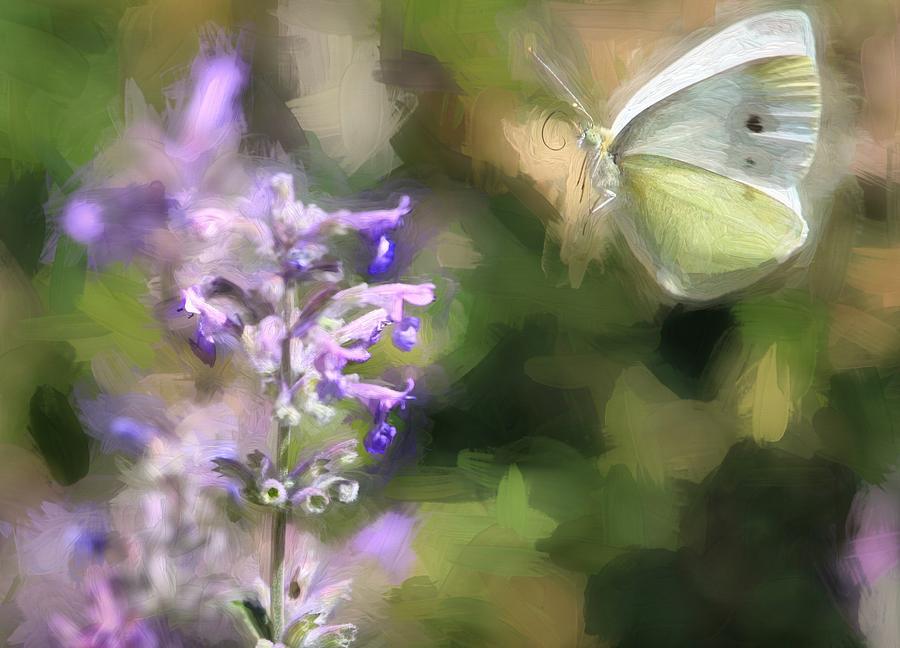 Cabbage White - Painterly Photograph by Donna Kennedy