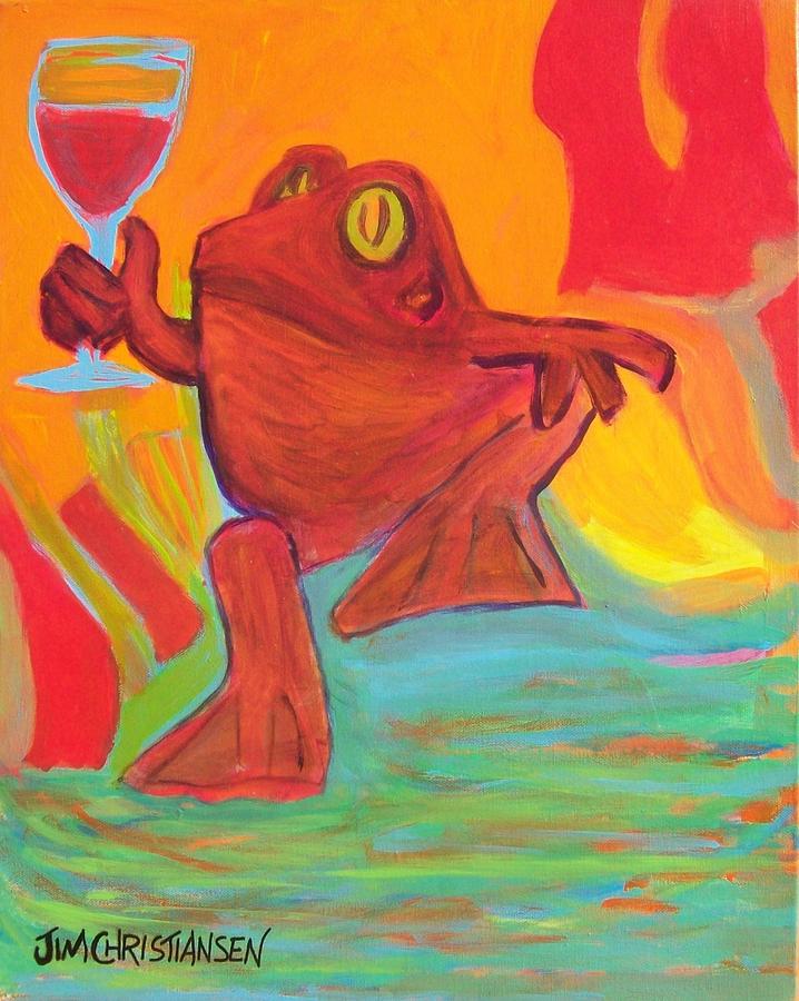 Cabernet Franc Frog Painting by James Christiansen