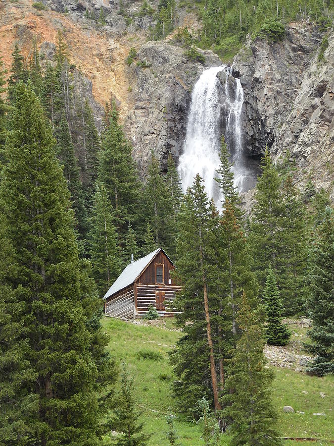 Cabin And A Waterfall Photograph By Jeff Swan