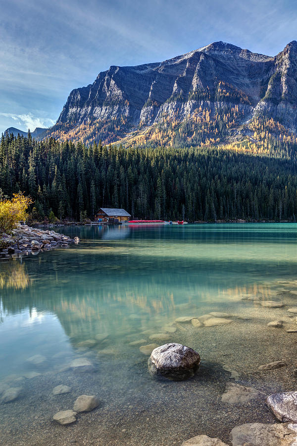 Cabin at Lake Louise Photograph by Pierre Leclerc Photography