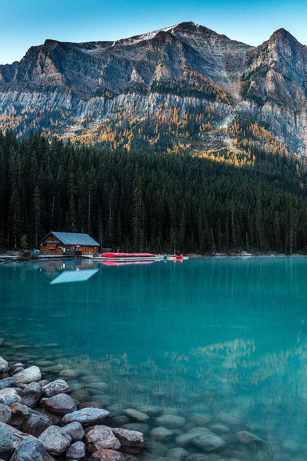 Banff National Park Photograph - Cabin at the Lake, by Pierre Leclerc Photography