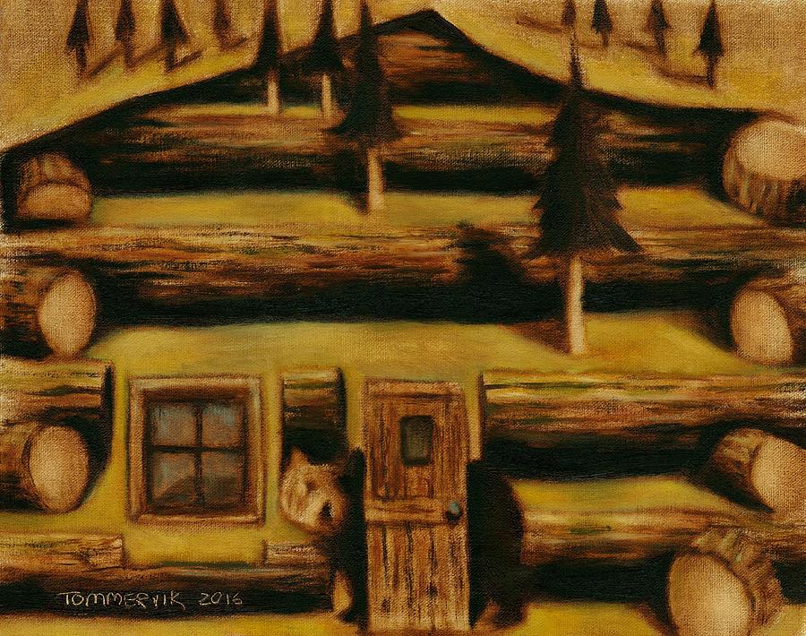 Cabin Fever - Abstract Wildernes Art Print Painting by Tommervik