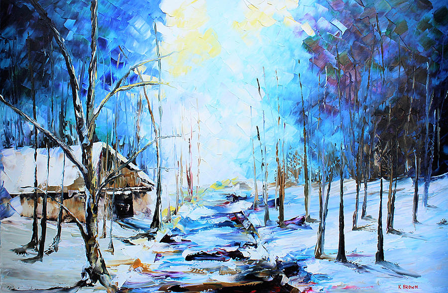 Cabin in the Blue Painting by Kevin Brown