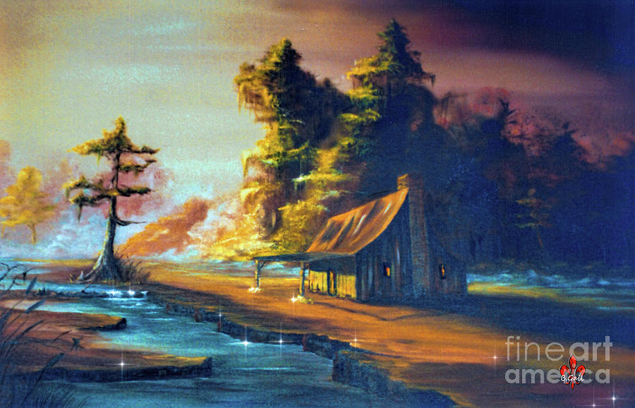 Cabin in the Mist Painting by Barbara Hebert