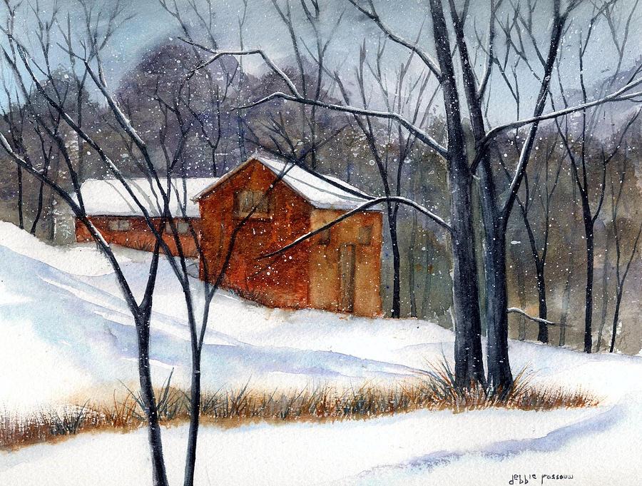 Cabin in the Woods Painting by Debbie Lewis