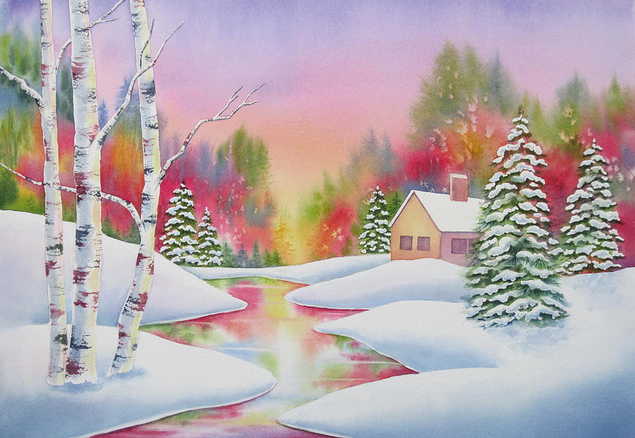 Cabin In The Woods Painting by Deborah Ronglien