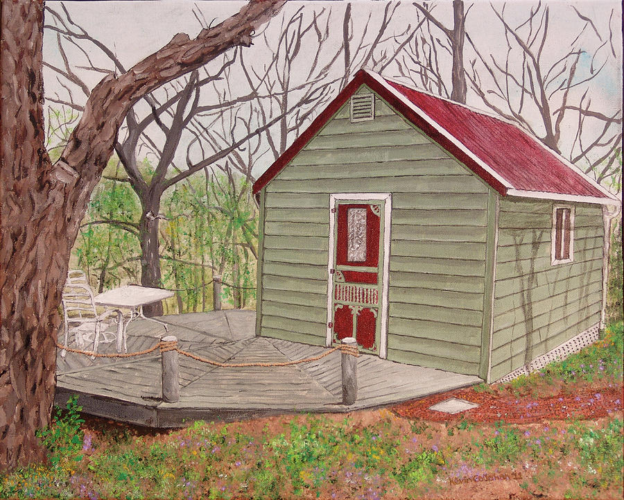 Cabin in the Woods Painting by Kevin Callahan
