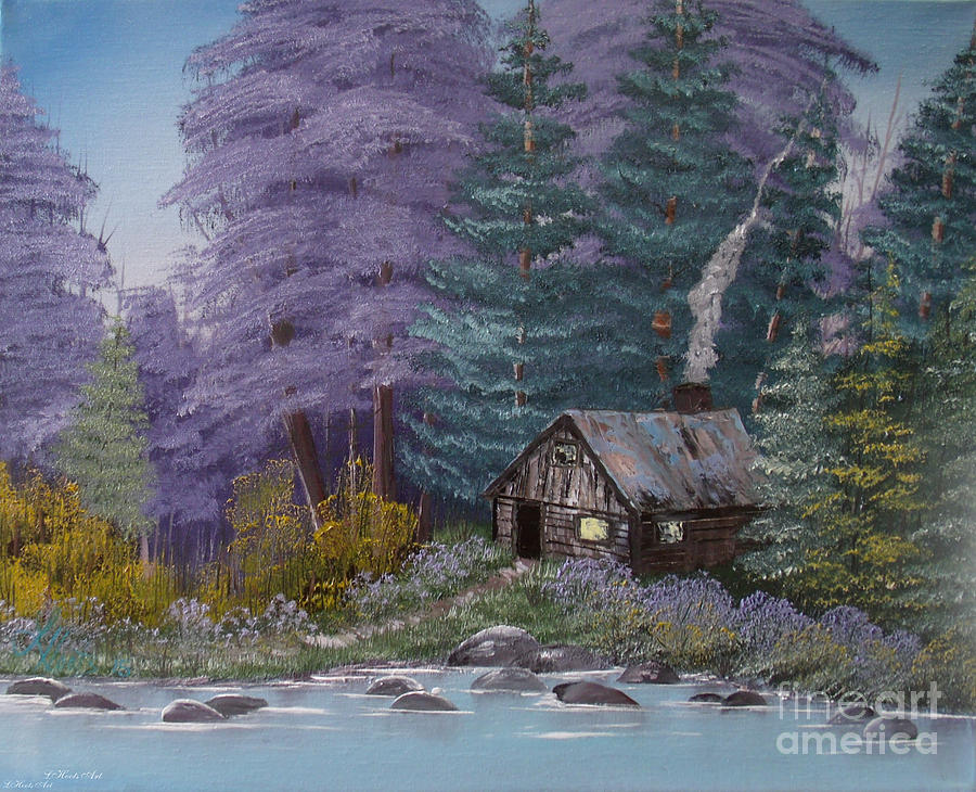 Cool Painting - Cabin In The Woods by Lettie Hoots