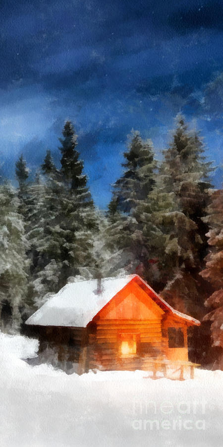 Cabin in the Woods Phone Case Painting by Edward Fielding