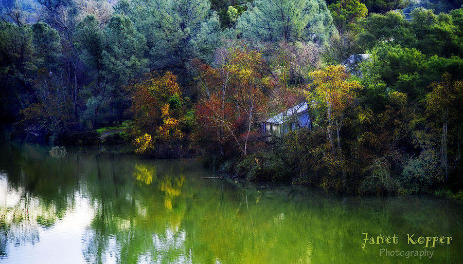 Cabin on the River Photograph by Janet Kopper