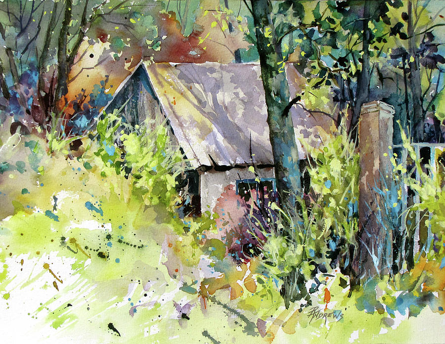 Cabin Seclusion Painting by Rae Andrews
