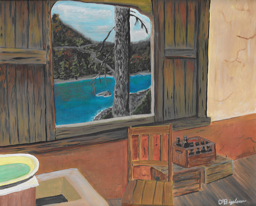 Cabin Window Painting by David Bigelow