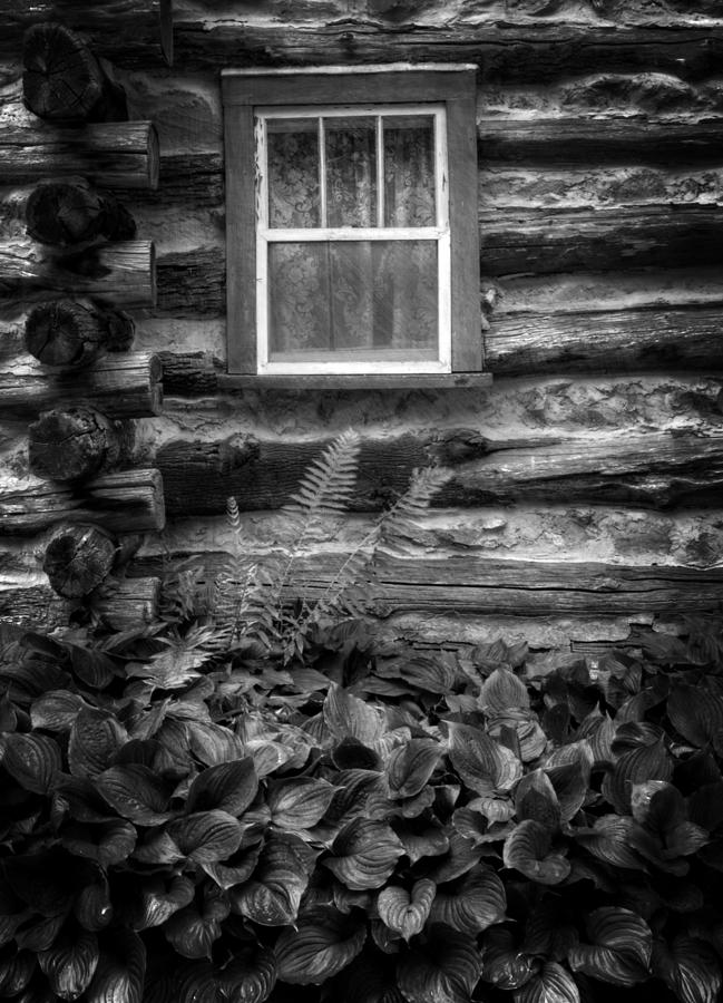 Black And White Photograph - Cabin Window in Black and White by Greg and Chrystal Mimbs