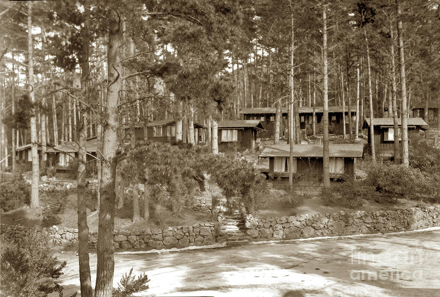 Cabin Photograph - Cabins at Carmel Highlands Inn Circa 1930 by Monterey County Historical Society