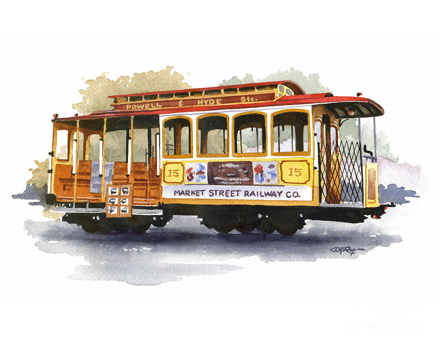 San Francisco Painting - Cable Car by David Rogers