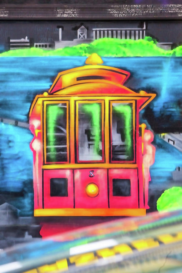 Cable Car Mural Photograph by Art Block Collections