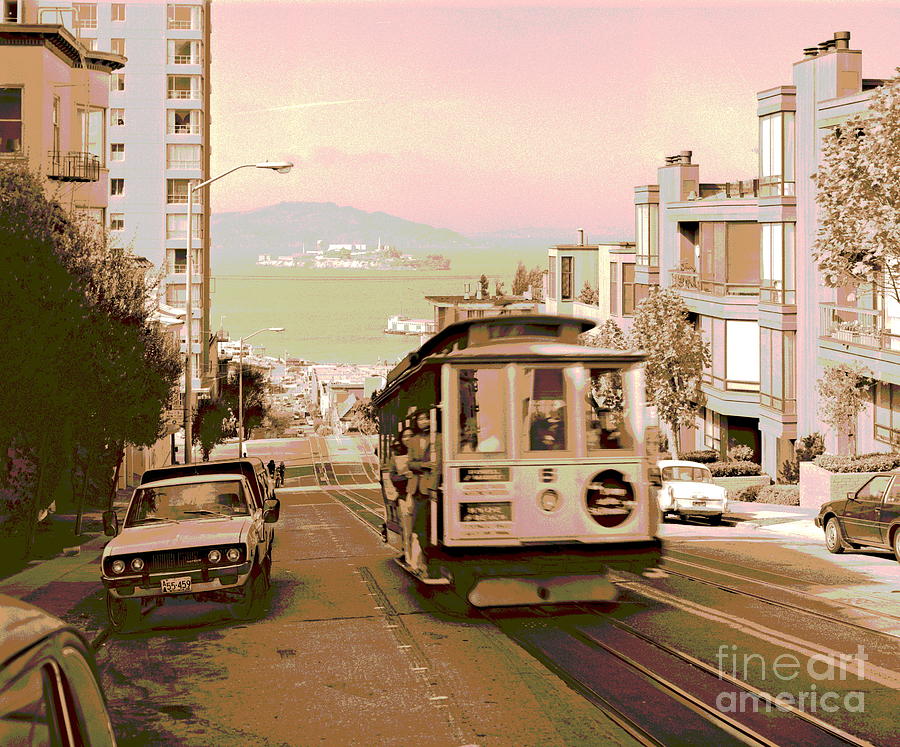 Cable Car on Hyde Street Hill San Francisco Photograph by Padre Art