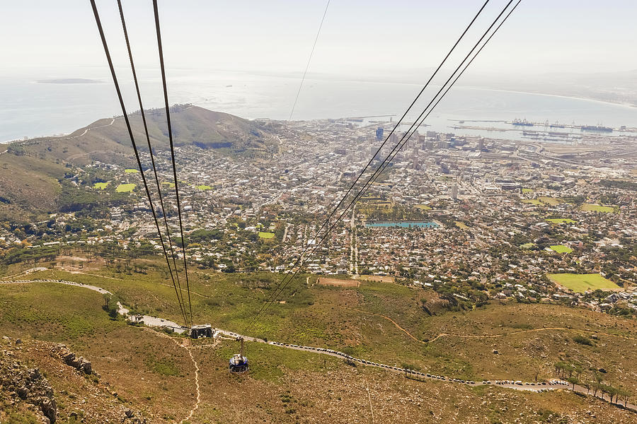 Cable car on Table Mountain in Cape Town Photograph by Marek Poplawski