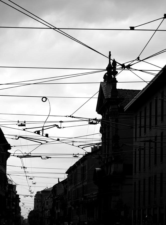 Sunset Photograph - Cables and Shadows by Valentino Visentini