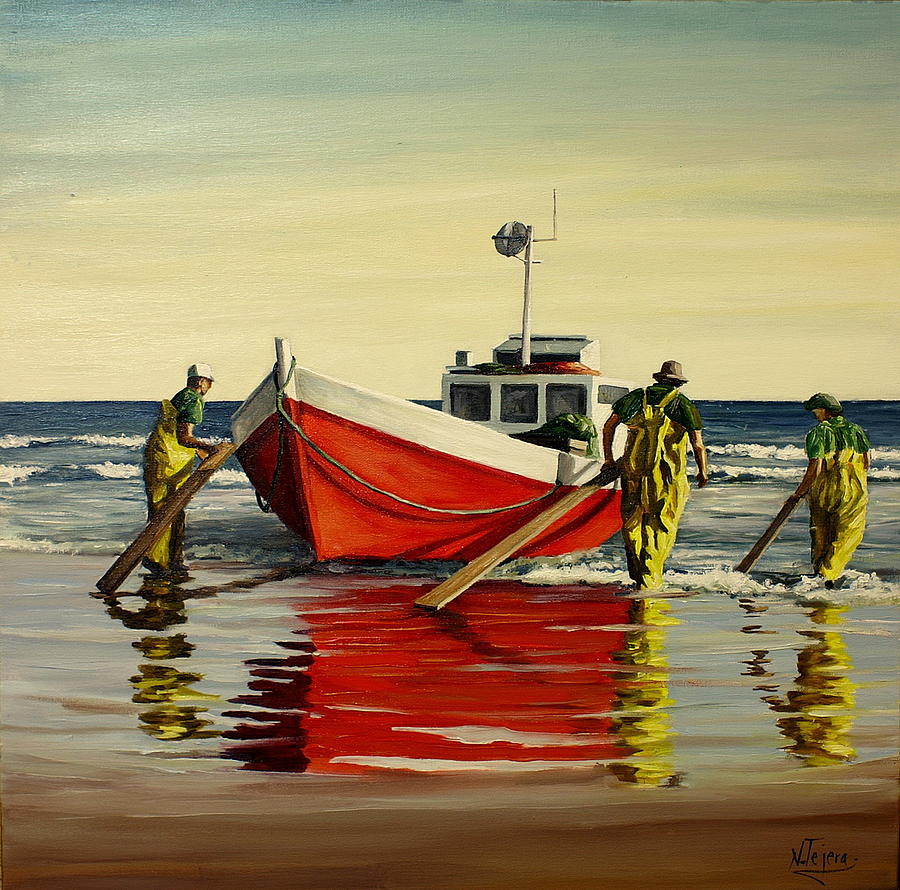 Cabo Polonio fishing Painting by Natalia Tejera - Fine Art America