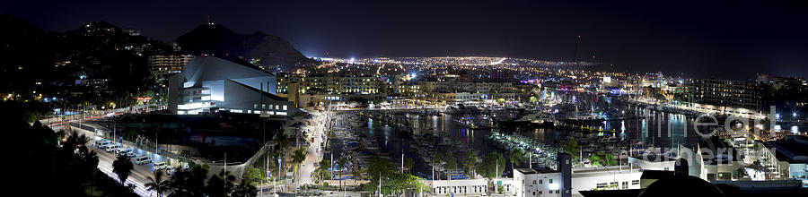 Cabo San Lucas Mexico - night panoramic Photograph by Anthony Totah