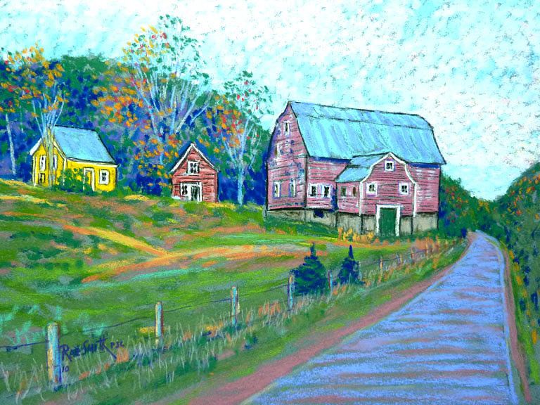 Cabot Trail Barn Pastel by Rae  Smith PSC