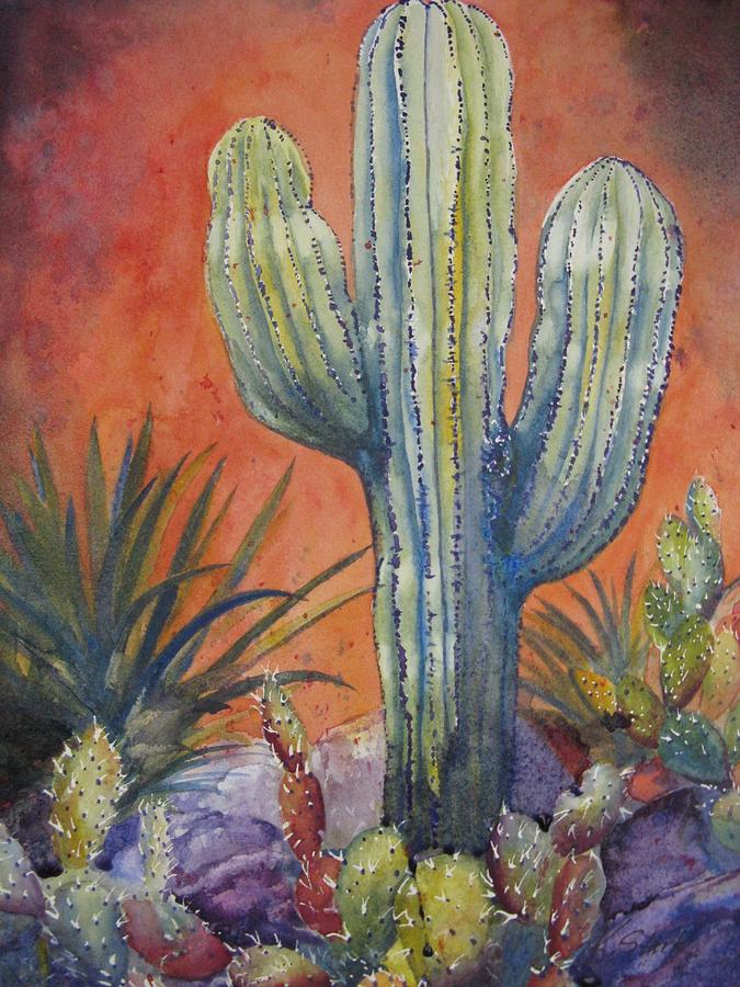 Cacti Painting by Karen Stark