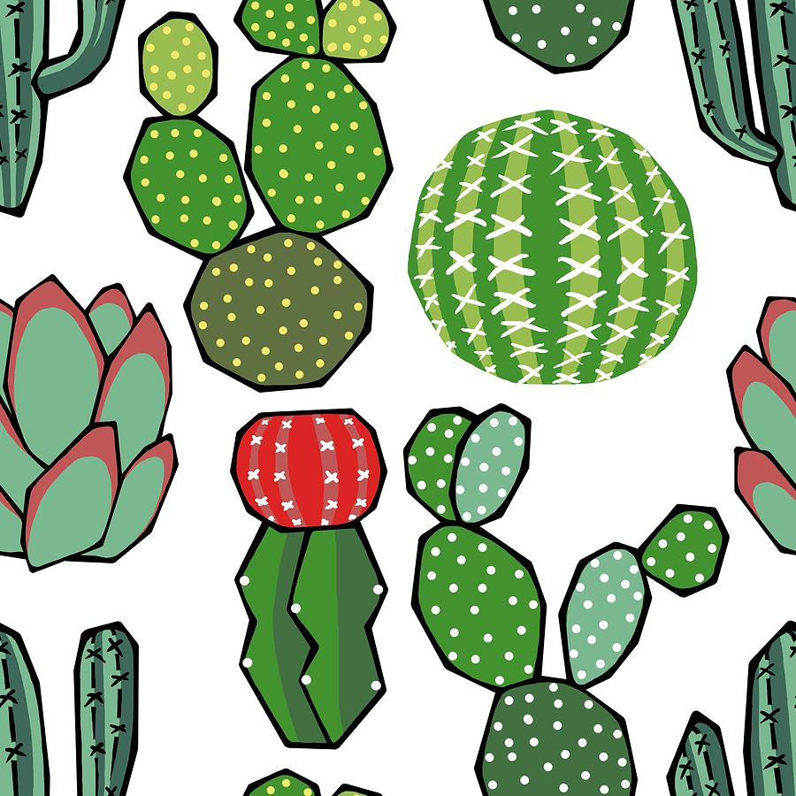 Cacti Digital Art by Kelly King