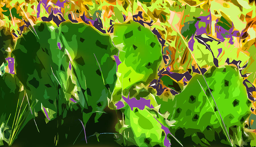 Cactus Digital Art - Cactus Abstract by Norman Johnson