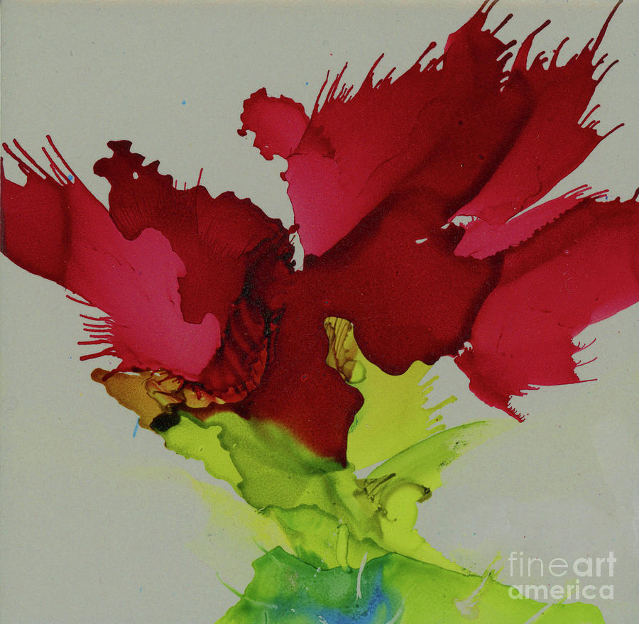 Abstract Painting - Cactus Bloom by Ellen Jane