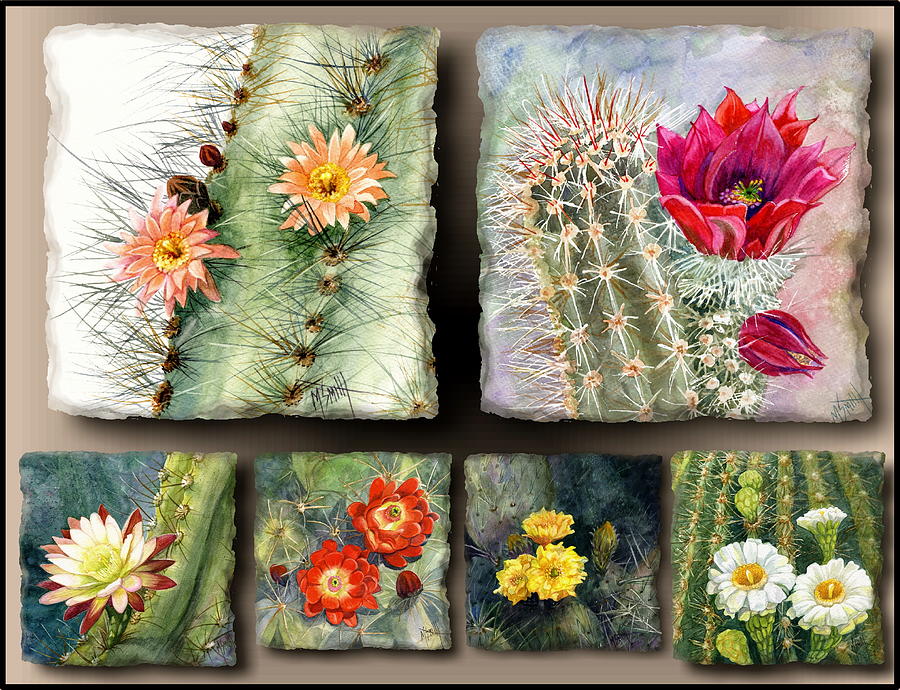 Cactus Collage 10 Painting by Marilyn Smith