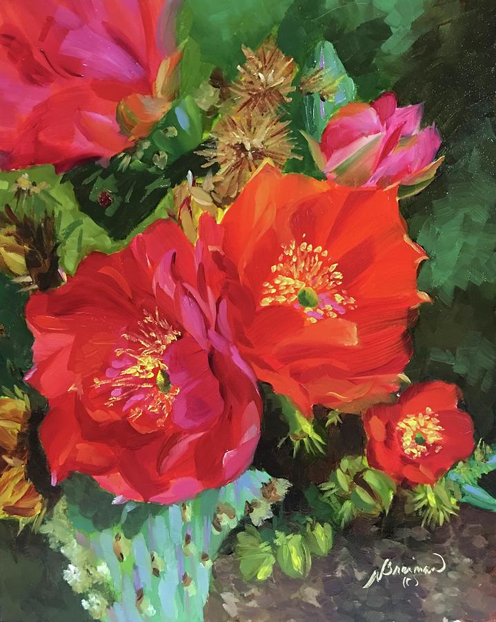 Cactus Duo Painting by Nancy Breiman