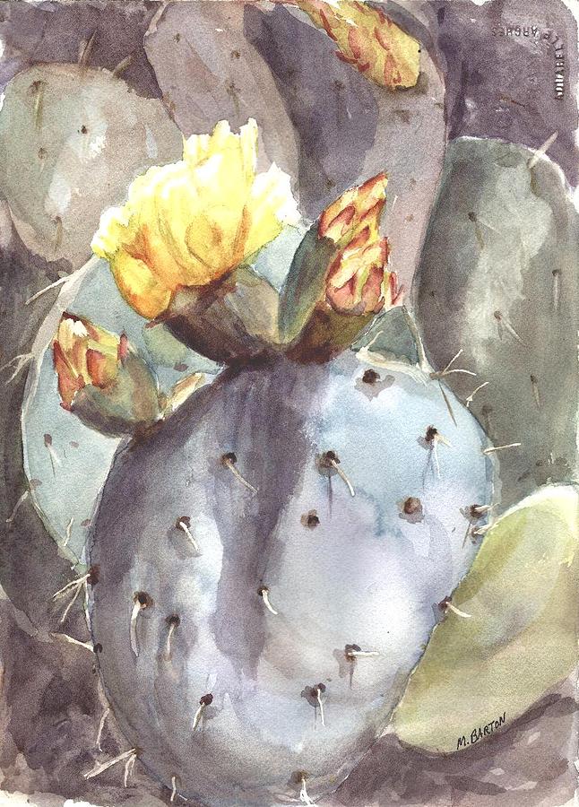 Cactus Flower Painting by Marilyn Barton
